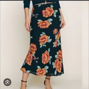 Reformation Layla A-line Floral Skirt